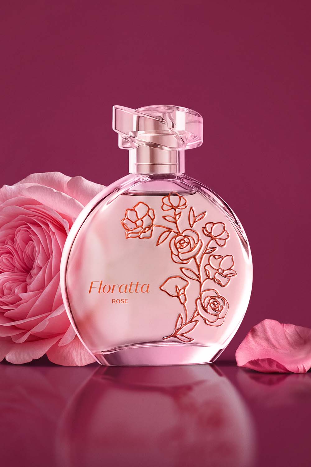 Floratta Rose Criado especialmente para mulheres otimistas que acreditam na força transformadora do amor. Suave, leve e contagiante como a beleza da primavera.