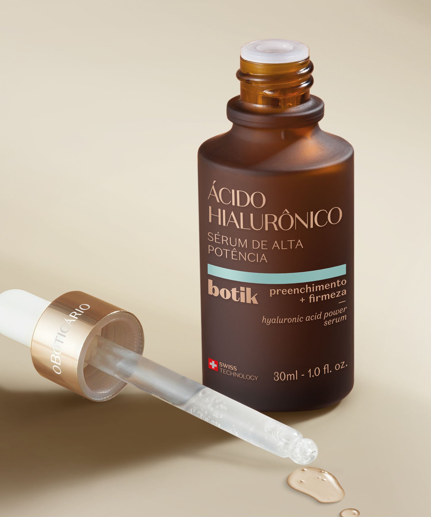 Sérum de Alta Potência Ácido Hialurónico BotikEm 4 semanas: minimiza efeitos de flacidez na pele, rugas e linhas de expressão