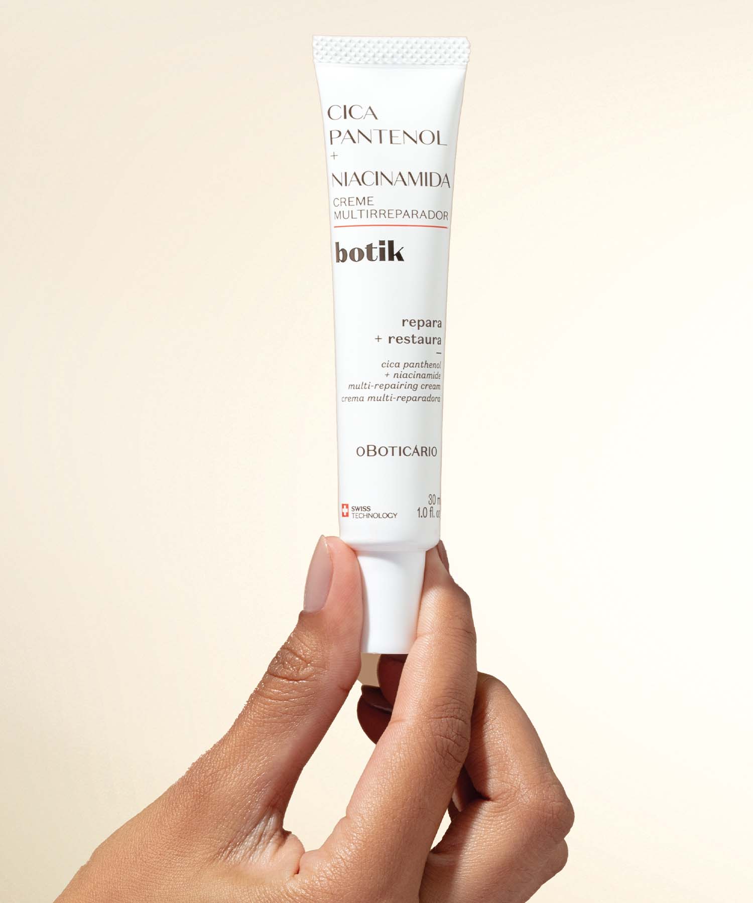 Creme Multirreparador Cica Pantenol + Niacinamida BotikEm 4 semanas: acalma a pele irritada e sensibilizada