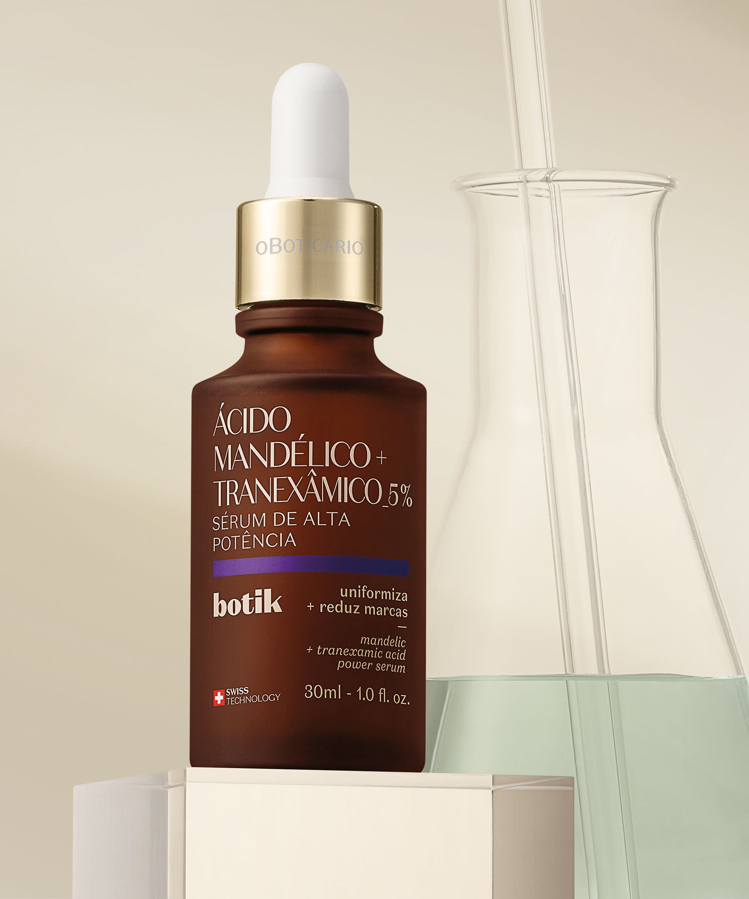 Sérum de Alta Potência Ácido Mandélico + Tranexâmico 5% BotikEm 4 semanas: uniformiza a pele de forma gradual e efetiva