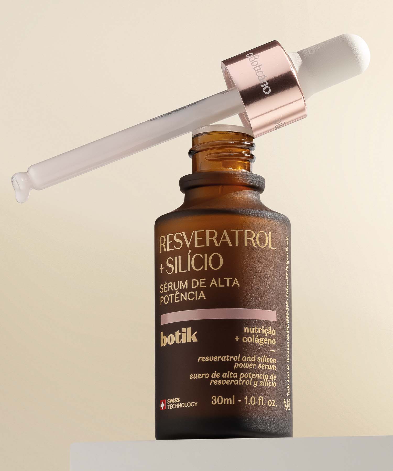 Sérum de Alta Potência Botik Resveratrol + SilícioEm 4 semanas: pele mais firme, melhoria no aspeto das linhas de expressão e do contorno do rosto