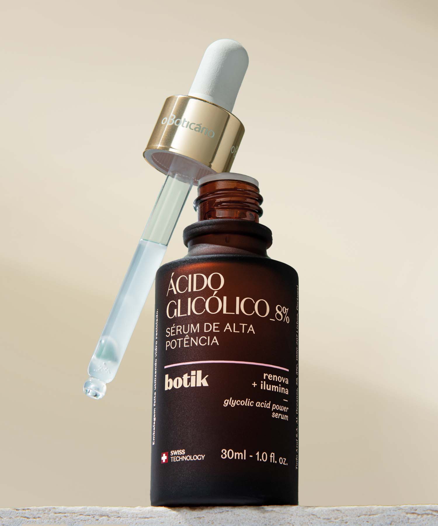 Sérum de Alta Potência Ácido Glicólico BotikEm 4 semanas: pele mais luminosa e uniforme. Menos linhas de expressão e menos oleosidade