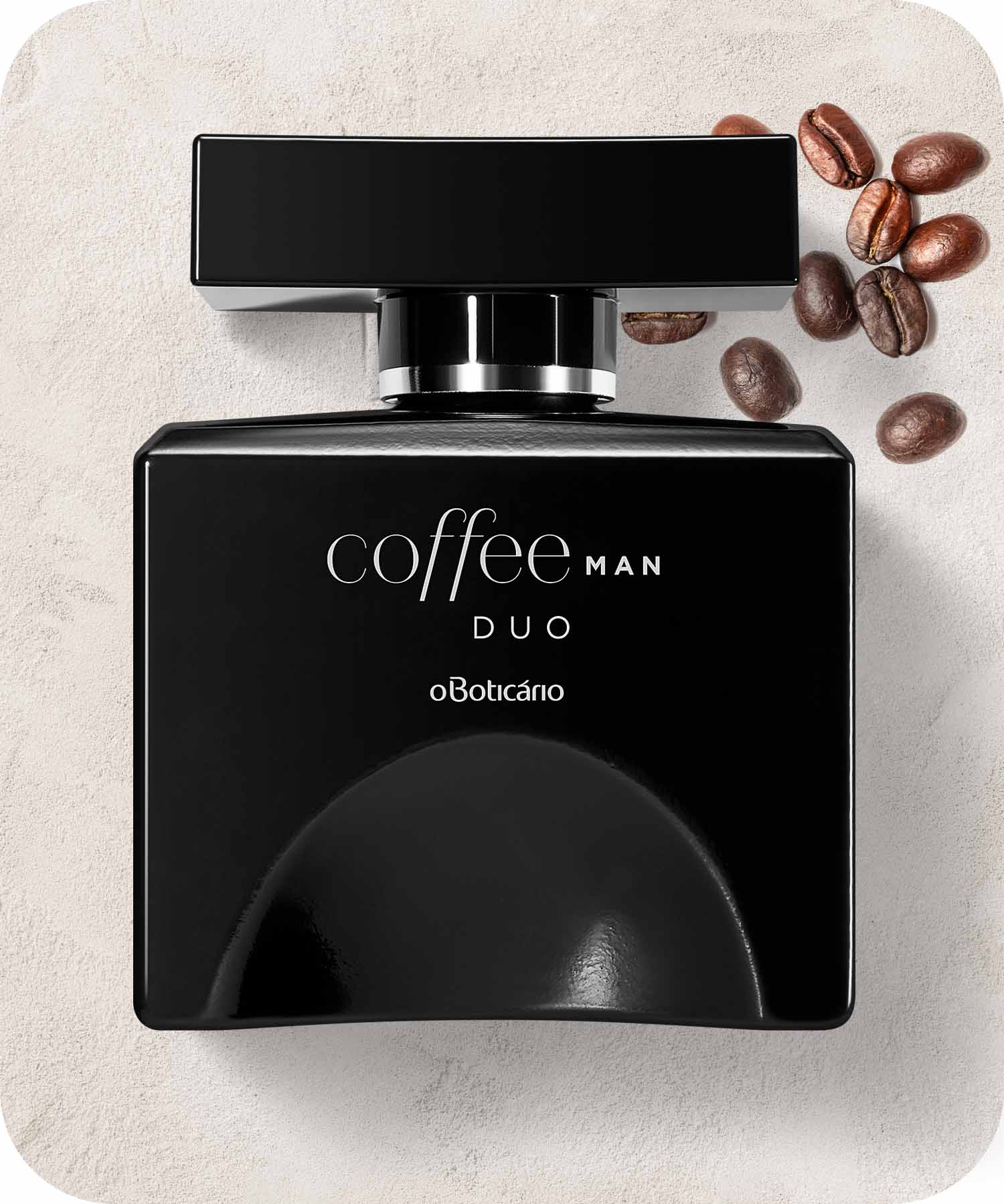 Coffee Man DuoA prova de que os opostos podem criar uma mistura irresistível! Café au Cream, que traz a força do café misturada com a cremosidade do licor e a frescura de especiarias com o calor do âmbar.