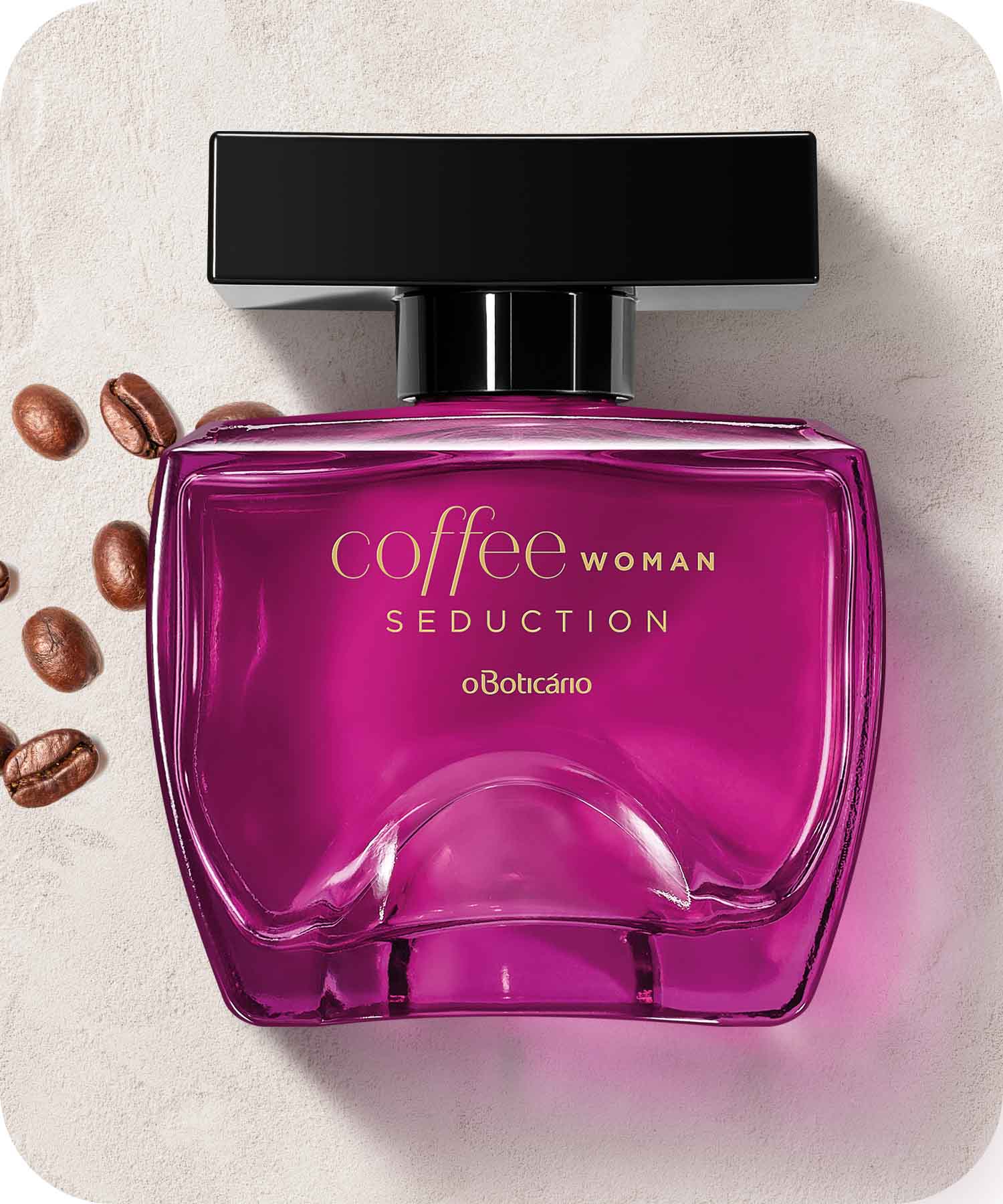 Coffee Women SeductionEste perfume feminino carrega o equilíbrio entre Madeira e Musk, a intensidade do óleo essencial dos grãos de Café Arábica e a sensualidade das notas frutadas com um delicado toque floral. Tudo isto agregado às notas delicadas e quentes do Chocolate Branco, compondo assim uma fragrância doce.