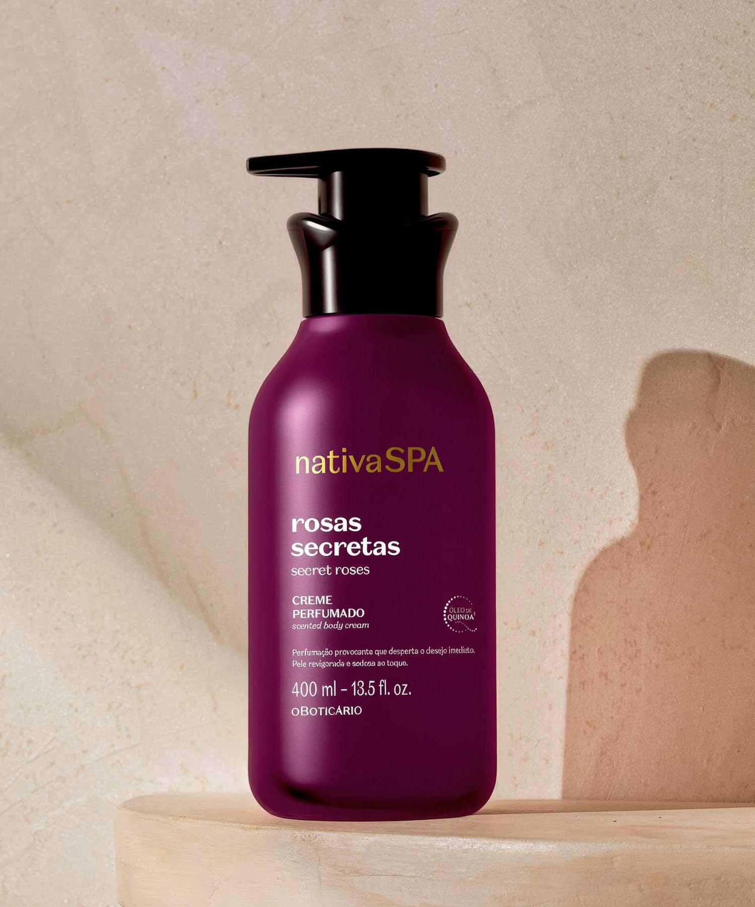 Nativa SPA Rosas SecretasUma criação opulenta e misteriosa, inspirada na sofisticação da perfumaria árabe. Une a exuberância da Rosa Turca ao toque quente da Baunilha para despertares o teu lado mais provocante numa experiência olfativa única.