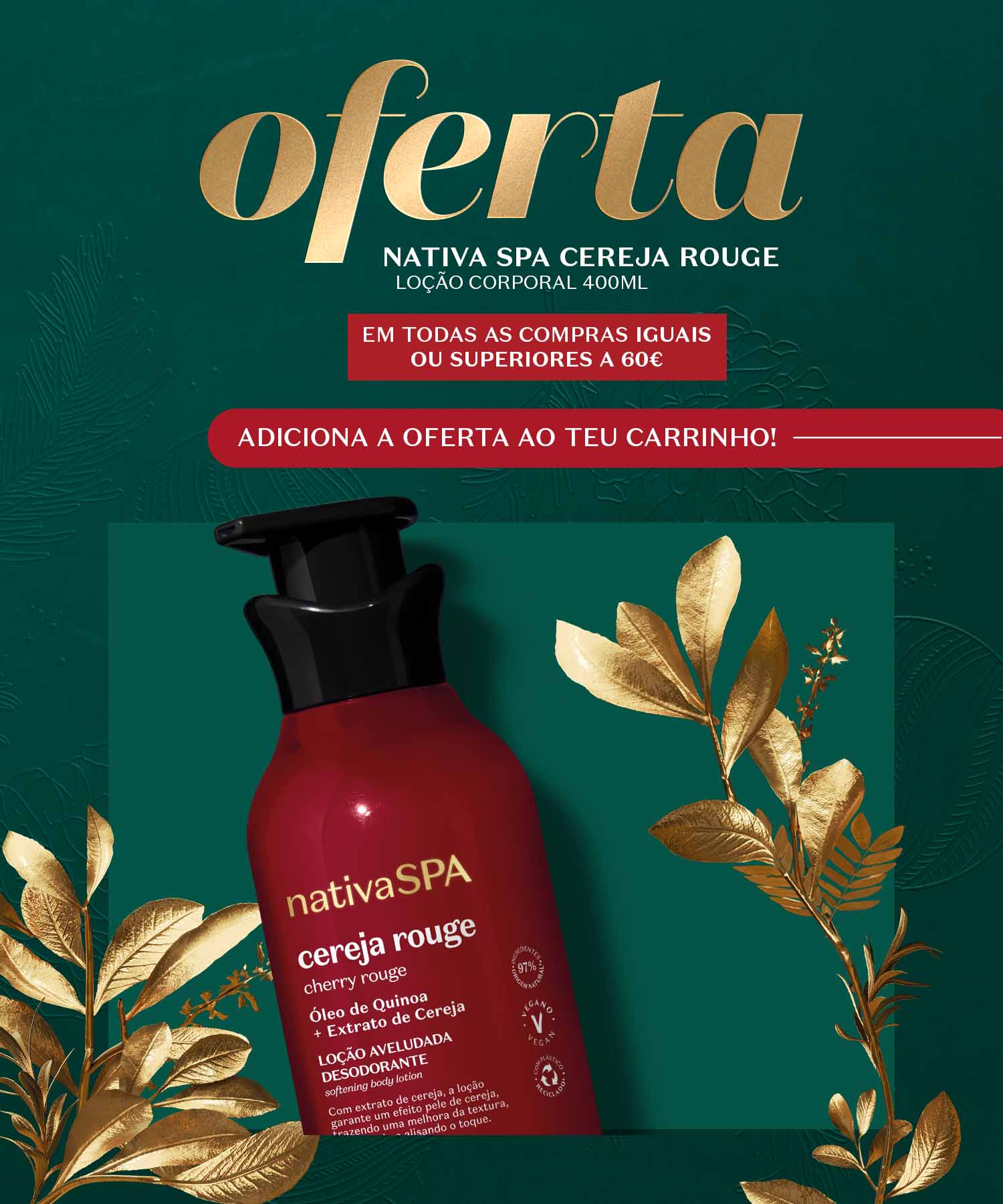 Oferta em compras iguais ou superiores a 60€