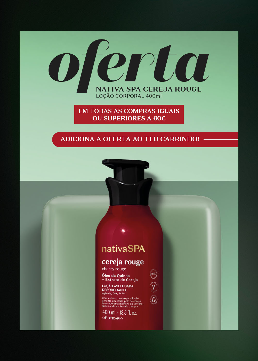 Oferta em compras iguais ou superiores a 60€