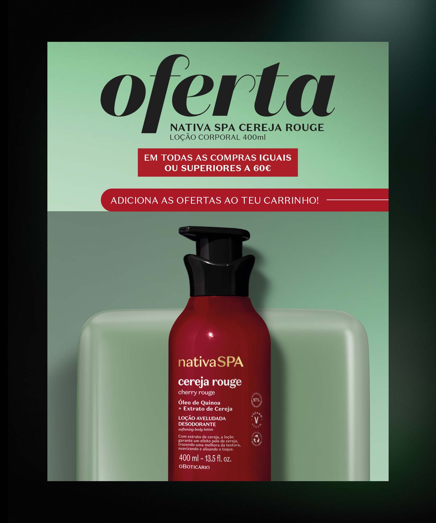 Oferta em compras iguais ou superiores a 60€