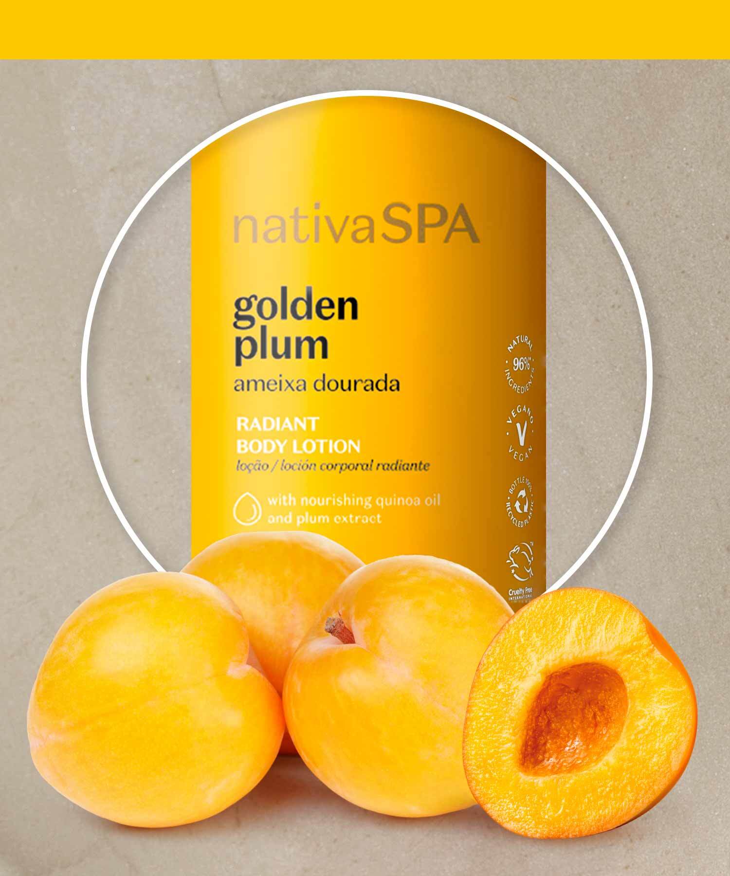 Ameixa DouradaUma nova ameixa para te conquistar, com uma fragrância brilhante e energizante. Sofisticada e dourada como o sol.